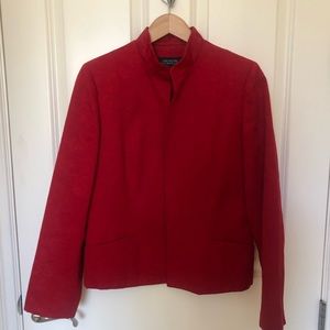 Jones New York Cardigan Jacket Size 10.  Red Damask